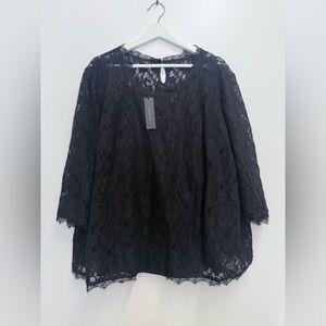 NWT Talbots Black 3/4 Sleeve Blouse 2 piece blouse & tank office work cocktail
